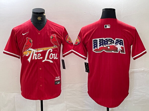 Men's St. Louis Cardinals Team Big Logo Red 2024 City Connect Limited Stitched Baseball Jerseys