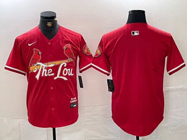 Men's St. Louis Cardinals Team Big Logo Red 2024 City Connect Limited Stitched Baseball Jerseys