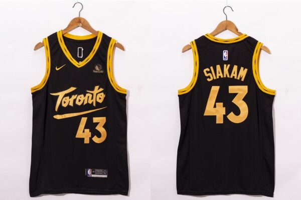 Men's Toronto Raptors #43 Pascal Siakam Black 2021 Nike City Edition Swingman Jersey With The Sponsor Logo