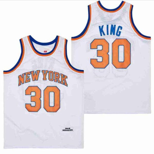 Men's #30 Vintage 1984-85 Bernard King White Basketball Jerseys