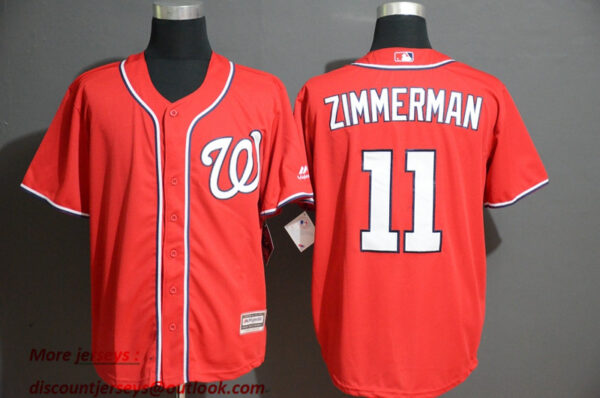 Nationals 11 Ryan Zimmerman Red Cool Base Jersey