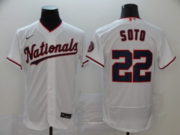 Nationals 22 Juan Soto White Nike 2020 Flexbase Jersey