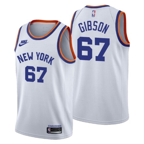 New York Knicks #67 Taj Gibson Men's Nike Releases Classic Edition NBA 75th Anniversary Jersey White