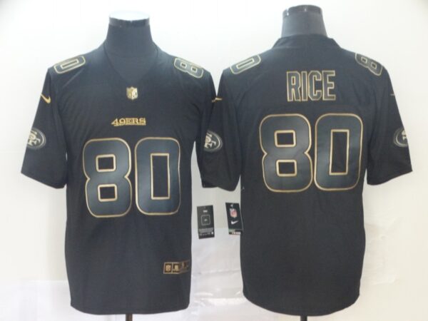 Nike 49ers 80 Jerry Rice Black Gold Vapor Untouchable Limited Jersey