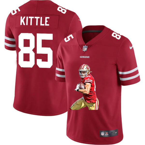 Nike 49ers 85 George Kittle Red Player Name Logo Vapor Untouchable Limited Jersey