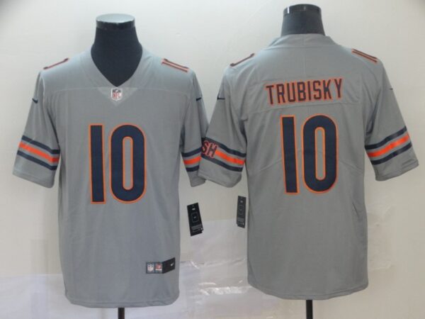 Nike Bears 10 Mitchell Trubisky Silver Inverted Legend Limited Jersey