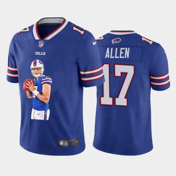 Nike Bills 17 Josh Allen Royal Player Name Logo Vapor Untouchable Limited Jersey