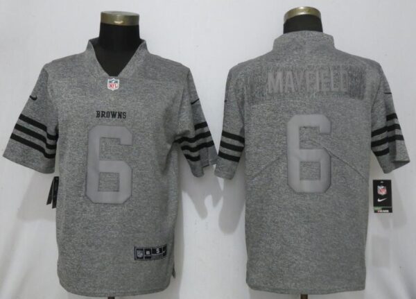 Nike Browns 6 Baker Mayfield Gray Gridiron Gray Vapor Untouchable Limited Jersey