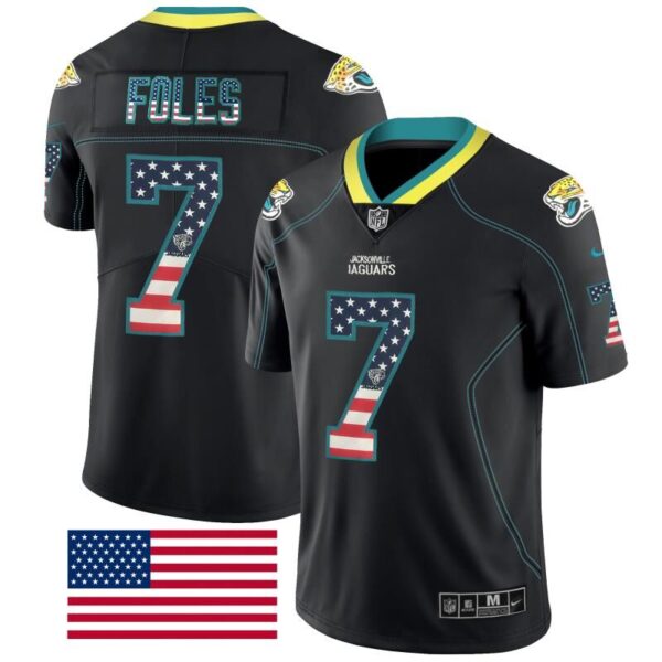 Nike Jaguars 7 Nick Foles Black USA Flag Fashion Limited Jersey