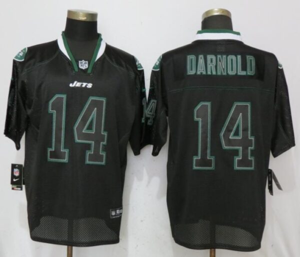 Nike Jets 14 Darnold Lights Out Black Elite Jerseys