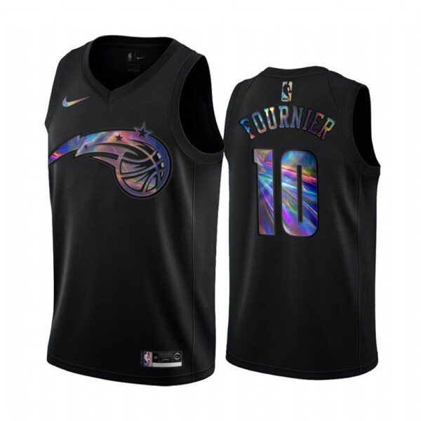 Nike Magic #10 Evan Fournier Men's Iridescent Holographic Collection NBA Jersey - Black