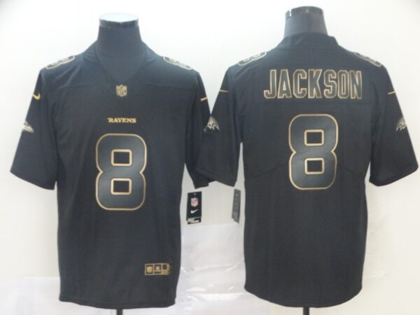 Nike Ravens 8 Lamar Jackson Black Gold Vapor Untouchable Limited Jersey