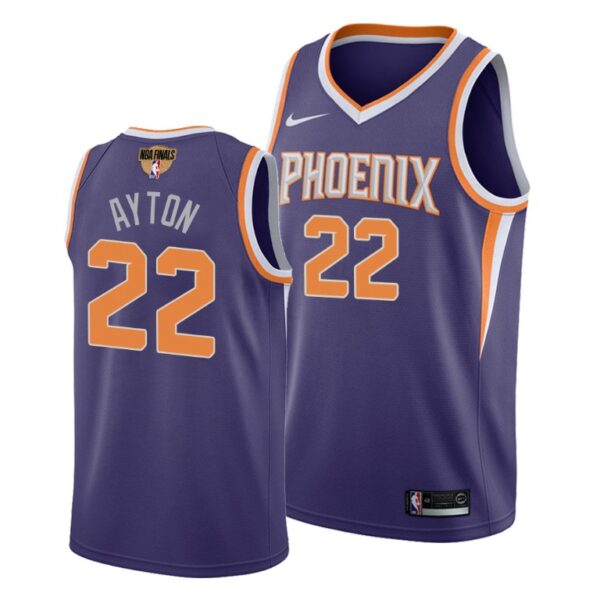 Nike Suns #22 Deandre Ayton Youth 2021 NBA Finals Bound Swingman Icon Edition Jersey Purple