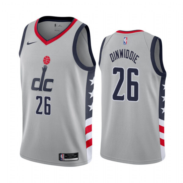 Nike Wizards #26 Spencer Dinwiddie Gray NBA Swingman 2020-21 City Edition Jersey