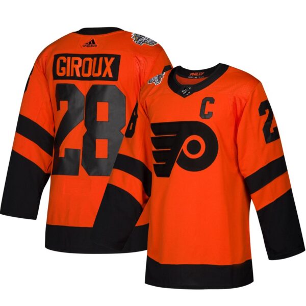 Philadelphia Flyers #28 Claude Giroux Orange 2019 NHL Stadium Series Jersey