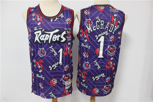 Raptors 1 Tracy McGrady Purple Tear Up Pack Hardwood Classics Swingman Jersey