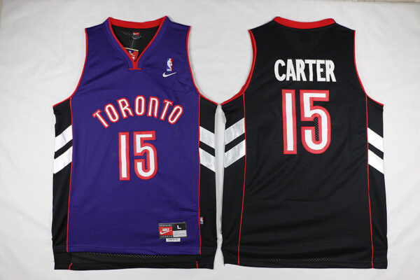 Raptors 15 Vince Carter Black Purple Nike Mesh Swingman Jersey