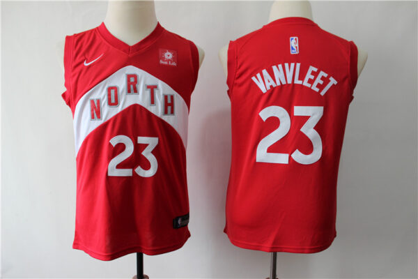 Raptors 23 Fred Vanvleet Red Youth Earned Edition Nike Swingman Jersey