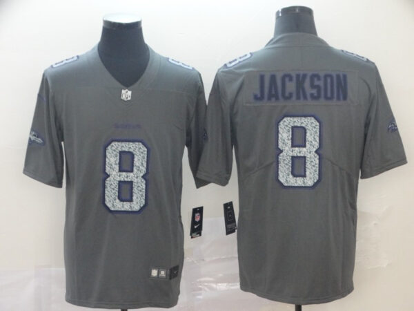 Ravens 8 Lamar Jackson Gray Camo Vapor Untouchable Limited Jersey