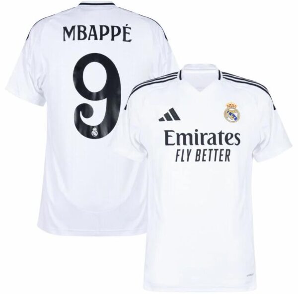 Real Madrid #9 Kylian Mbappe 2024-25 Home Jersey - White