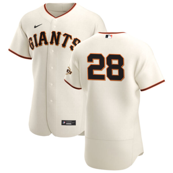 San Francisco Giants #28 Buster Posey Men's Nike Cream Home 2020 Authentic Player MLB Jersey