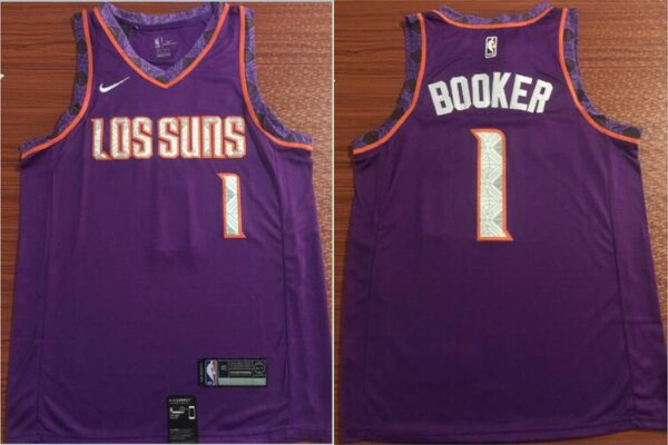 Suns 1 Devin Booker Purple City Edition Nike Swingman Jersey