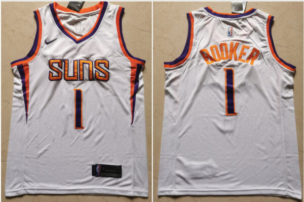 Suns 1 Devin Booker White Nike Swingman Jersey