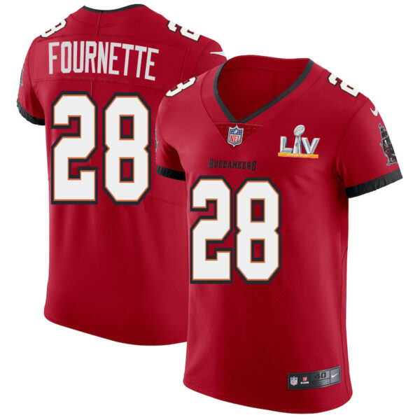 Tampa Bay Buccaneers #28 Leonard Fournette Men's Super Bowl LV Bound Nike Red Vapor Elite Jersey