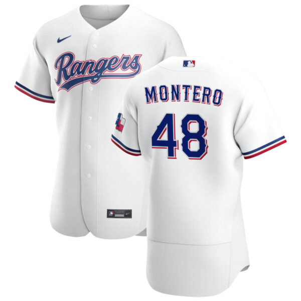 Texas Rangers #48 Rafael Montero Men's Nike White Home 2020 Authentic Player MLB Jersey