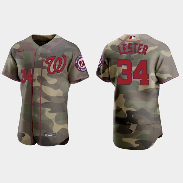 Washington Nationals #34 Jon Lester Men's Nike 2021 Armed Forces Day Authentic MLB Jersey -Camo