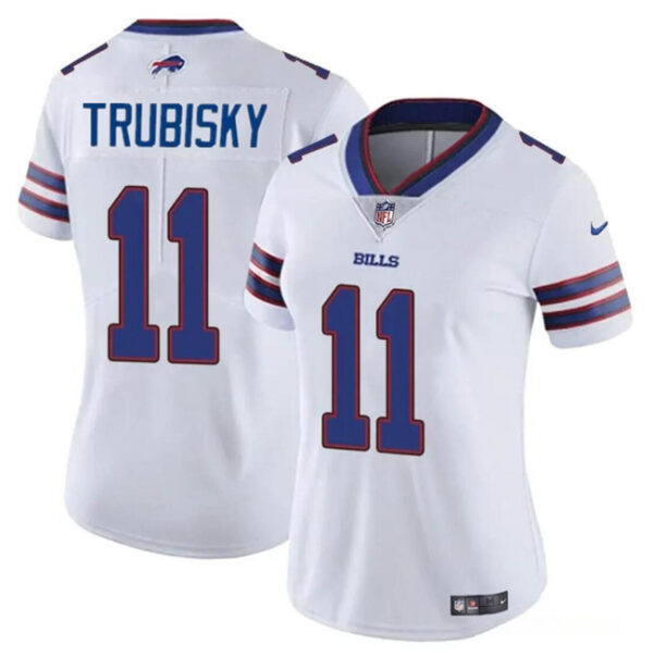 Women's Buffalo Bills #11 Mitch Trubisky White Vapor Stitched Football Jersey(Run Small)