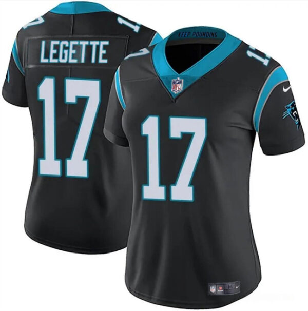 Women's Carolina Panthers #17 Xavier Legette Black Vapor Stitched Jersey(Run Small)