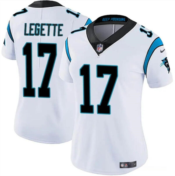 Women's Carolina Panthers #17 Xavier Legette White Vapor Stitched Jersey(Run Small)