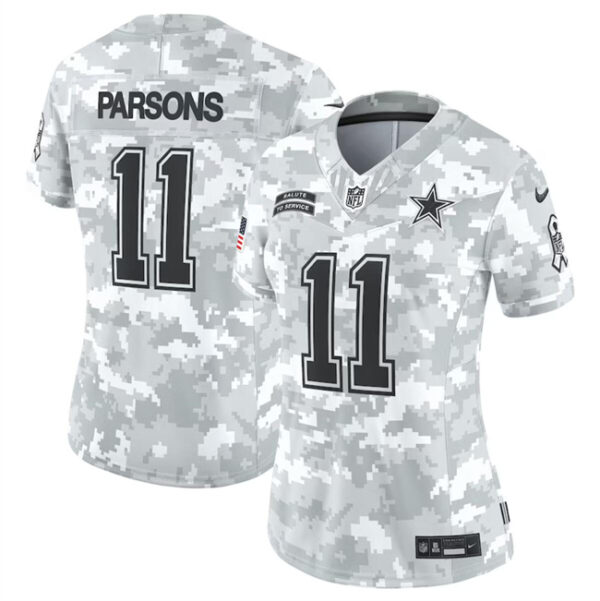 Women's Dallas Cowboys #11 Micah Parsons 2024 F.U.S.E Arctic Camo Salute To Service Limited Stitched Football Jersey(Run Small)