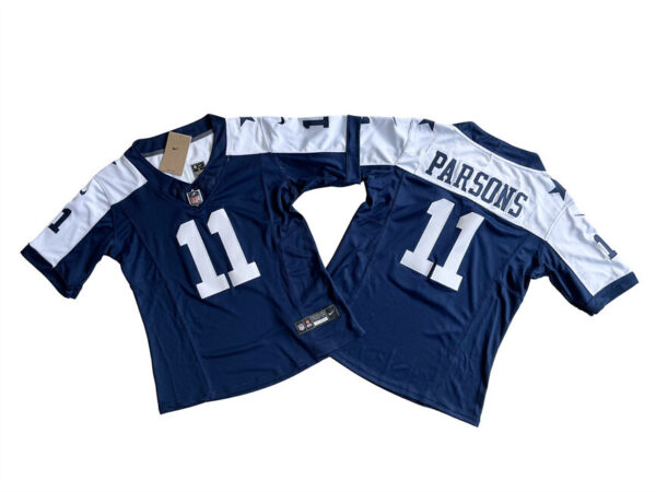 Women's Dallas Cowboys #11 Micah Parsons Navy White 2023 F.U.S.E. Limited Stitched Jersey(Run Small)