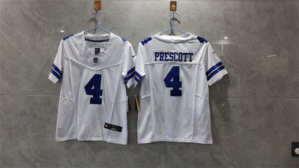 Women's Dallas Cowboys #4 Dak Prescott White 2023 F.U.S.E. Limited Stitched Jersey(Run Small)