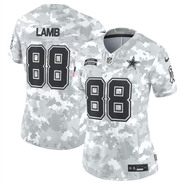 Women's Dallas Cowboys #88 CeeDee Lamb 2024 F.U.S.E Arctic Camo Salute To Service Limited Stitched Football Jersey(Run Small)