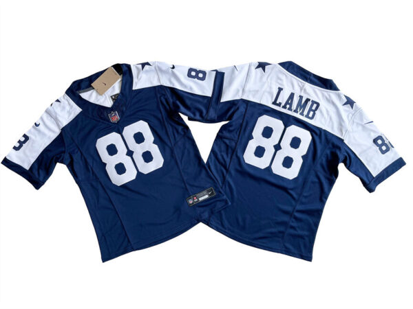 Women's Dallas Cowboys #88 CeeDee Lamb Navy White 2023 F.U.S.E. Limited Stitched Jersey(Run Small)