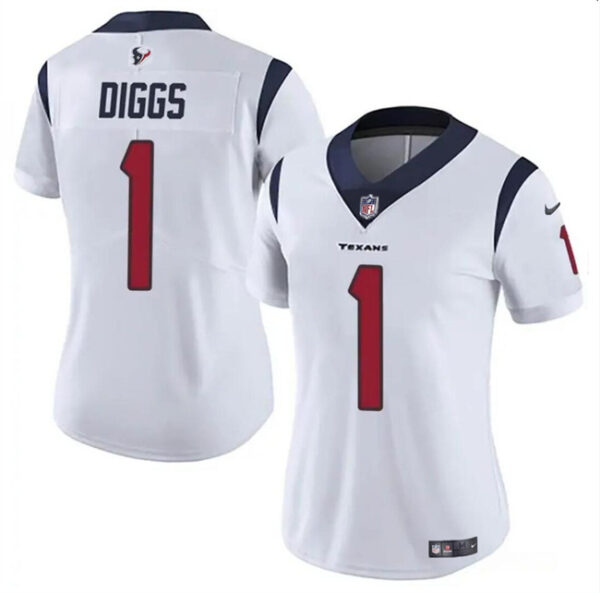 Women's Houston Texans #1 Stefon Diggs White Vapor Untouchable Limited Stitched Jersey (Run Small)