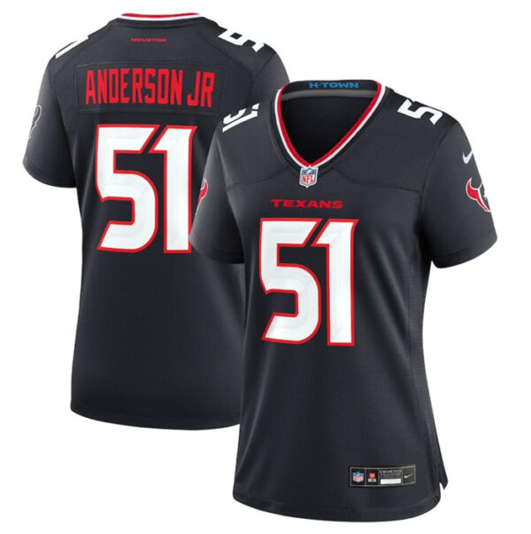 Women's Houston Texans #51 Will Anderson Jr. Navy 2024 Stitched Jerseys