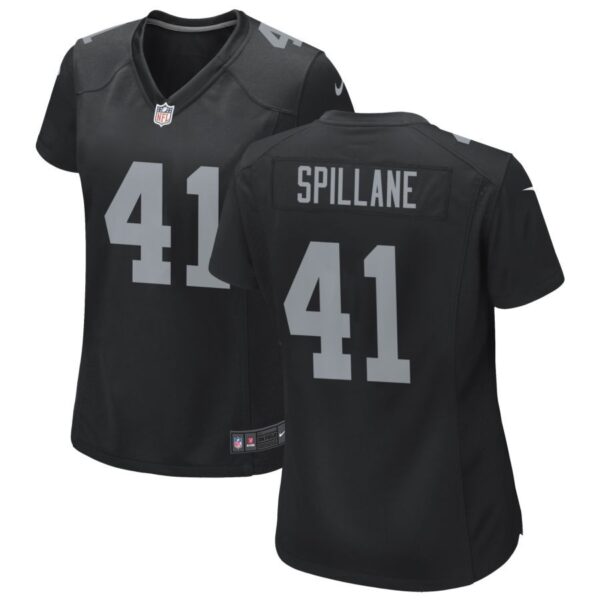 Women's Las Vegas Raiders #41 Robert Spillane Black 2023 Draft Vapor Limited Stitched Football Jersey