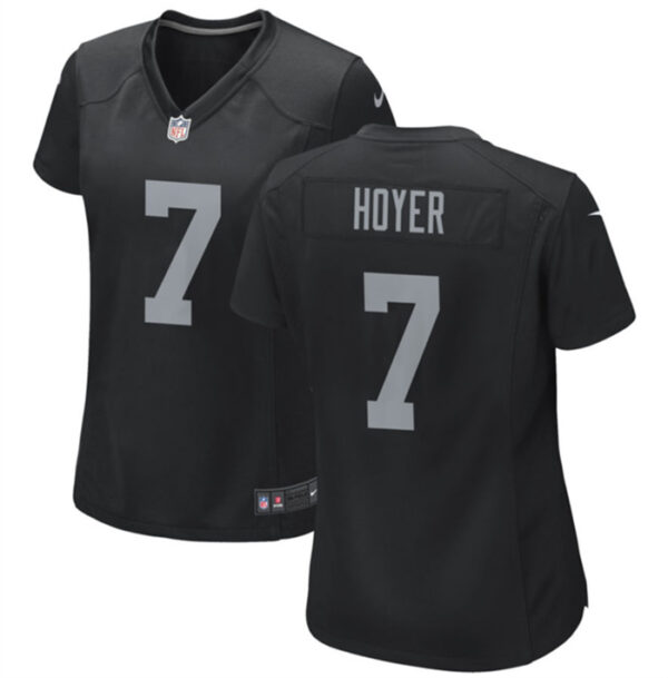 Women's Las Vegas Raiders #7 Brian Hoyer Black Stitched Jersey(Run Small)