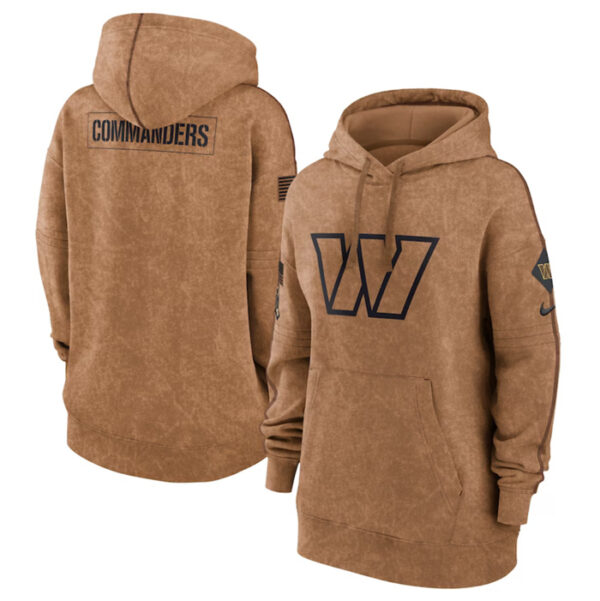 Women's Washington Commanders 2023 Brown Salute To Service Pullover Hoodie(Run Small)