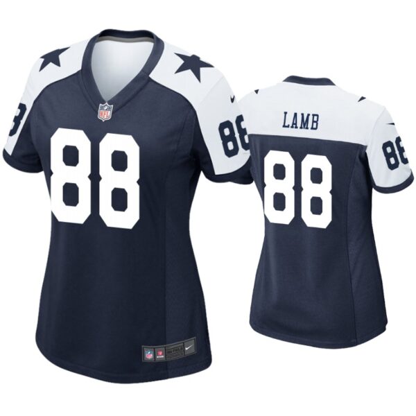 Women Cowboys #88 CeeDee Lamb Navy Blue Thanksgiving Men's Stitched NFL Vapor Untouchable Limited Throwback Jersey