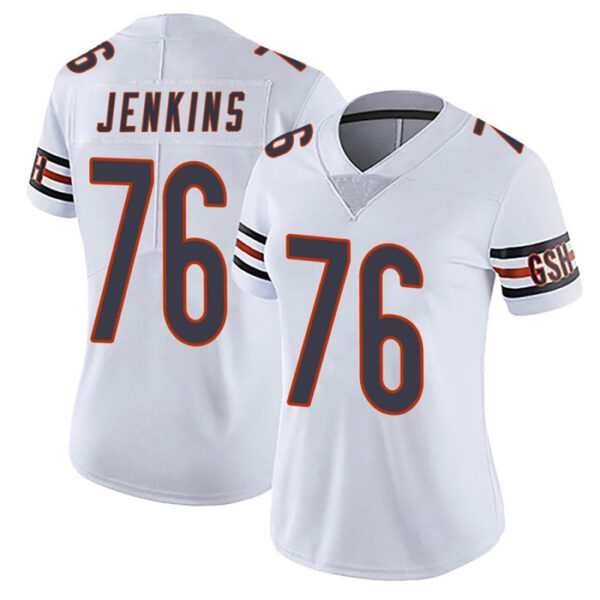 Women Nike Bears #76 Teven Jenkins White Vapor Untouchable Limited Women Jersey