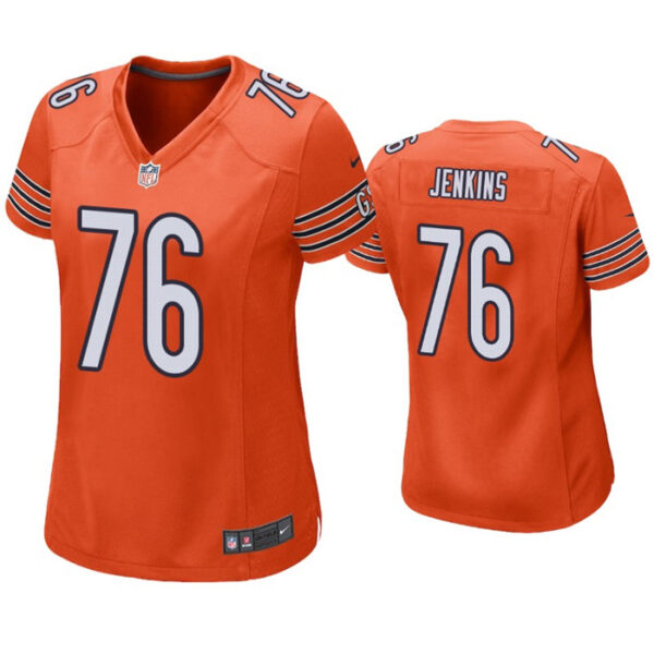 Women Nike Bears #76 Teven Jenkins orange Vapor Untouchable Limited Women Jersey