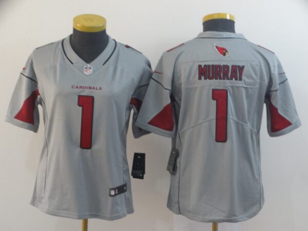 Women Nike Cardinals 1 Kyler Murray Silver Women Inverted Legend Jersey