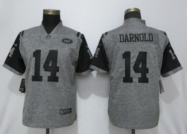 Women Nike Jets 14 Sam Darnold Gray Gridiron Gray Women Vapor Untouchable Limited Jersey