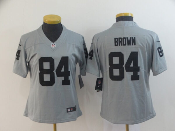 Women Nike Raiders 84 Antonio Brown Gary Women Inverted Legend Limited Jersey