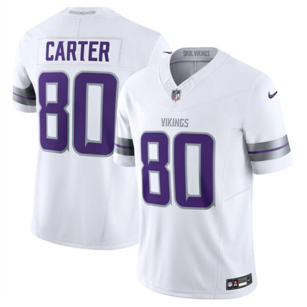 Youth Minnesota Vikings #80 Cris Carter White F.U.S.E. Winter Warrior Limited Stitched Jersey